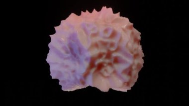 Siyah arkaplanda soyut pembe deformasyon figürü. Soyut döngü arkaplanı. 3d hazırlayıcı