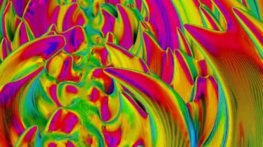 Animasyon gökkuşağı dalga yüzeyi. Soyut renkli arkaplan. 3d hazırlayıcı