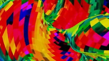Animasyon gökkuşağı dalga yüzeyi. Soyut renkli arkaplan. 3d hazırlayıcı