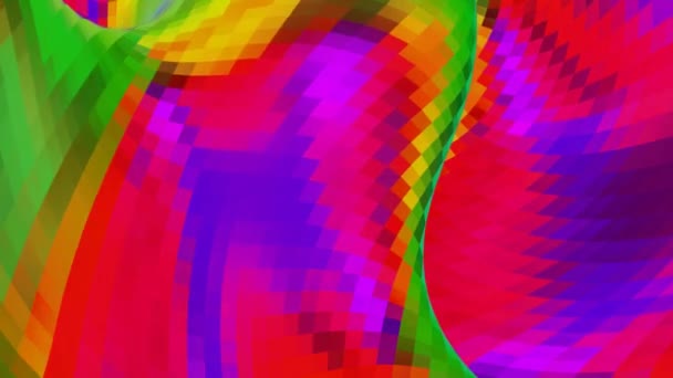 Κινούμενη Επιφάνεια Κύματος Ουράνιου Τόξου Αφηρημένο Πολύχρωμο Φόντο Απόδοση — Αρχείο Βίντεο
