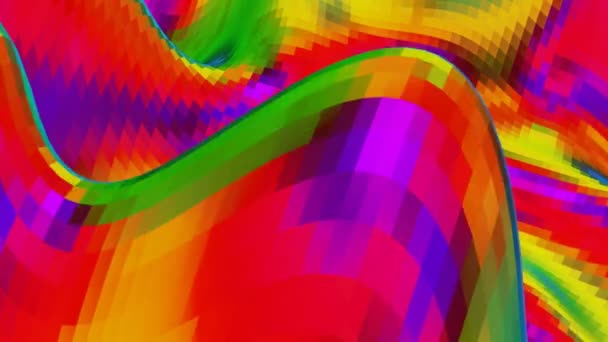 Animowana Powierzchnia Fali Tęczowej Abstrakcyjne Kolorowe Tło Renderowanie — Wideo stockowe