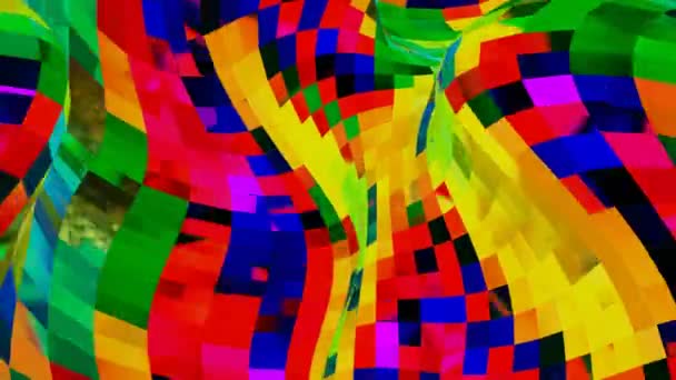 Animierte Oberfläche Der Regenbogenwelle Abstrakte Bunte Hintergrund Darstellung — Stockvideo