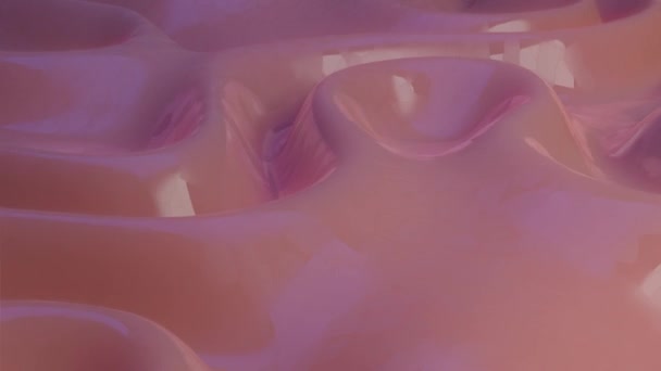 Glatte Dreidimensionale Animierte Oberfläche Violett Abstrakter Schleifenhintergrund Darstellung — Stockvideo
