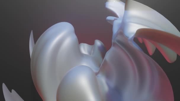 Glatte Dreidimensionale Animierte Oberfläche Von Perlmutt Farbe Abstrakter Schleifenhintergrund Darstellung — Stockvideo