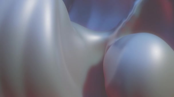 Glatte Dreidimensionale Animierte Oberfläche Von Perlmutt Farbe Abstrakter Schleifenhintergrund Darstellung — Stockvideo