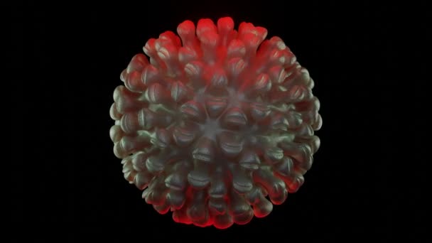 Model Coronavirus Rotates Black Background Pandemic Concept Render — Stock Video