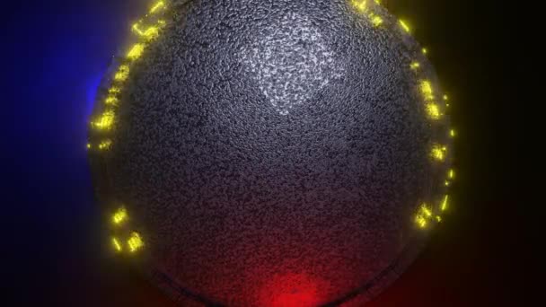 Вращающаяся Круглая Плоскость Светящейся Текстурой Зацикленный Анимированный Фон Рендеринг — стоковое видео