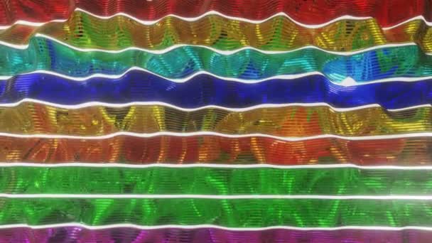 Roterende Multi Gekleurde Bollen Cilinders Langzaam Stijgen Vallen Driedimensionale Kubussen — Stockvideo