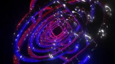 Dönen mor üç boyutlu halkalar ve parlak bir dokusu var. Döngülü animasyon. 3d hazırlayıcı