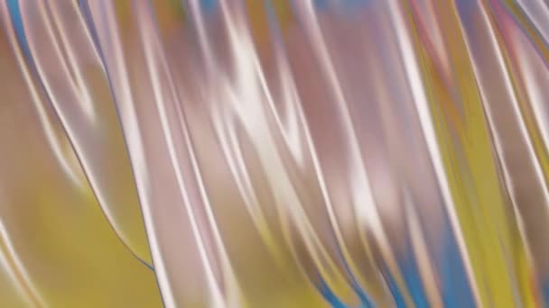 Абстрактная Волновая Поверхность Серебристом Цвете Зацикленный Анимированный Фон Рендеринг — стоковое видео