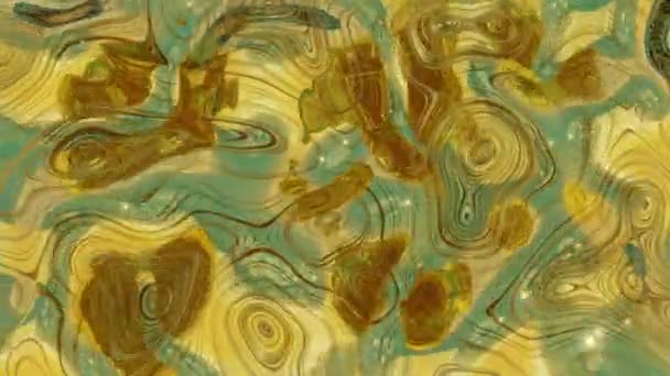 Goldene Glänzende Glatte Deformierende Oberfläche Geloopte Wellenanimation Darstellung — Stockvideo