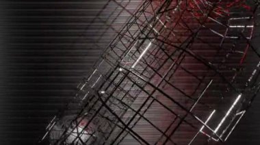 Üç boyutlu dairesel bir tüp içinde gümüş bir metal küre yuvarlanıyor. Döngülü hareketli arka plan. 3d hazırlayıcı