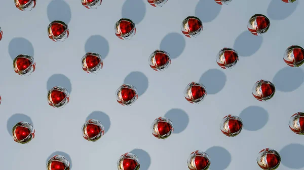 segmented silvery-red spheres. abstract three-dimensional background. 3d render illustration