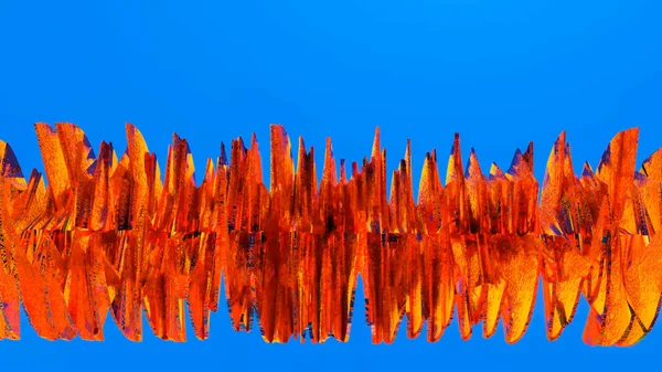 Połamana Pomarańczowa Trójwymiarowa Płaszczyzna Niebieskim Tle Ilustracja Renderowania — Zdjęcie stockowe