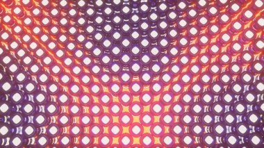 farklı yüksekliklerde beyaz bir parıltıyla yuvarlak şekillerden oluşan bir arka plan. 3d resimleme