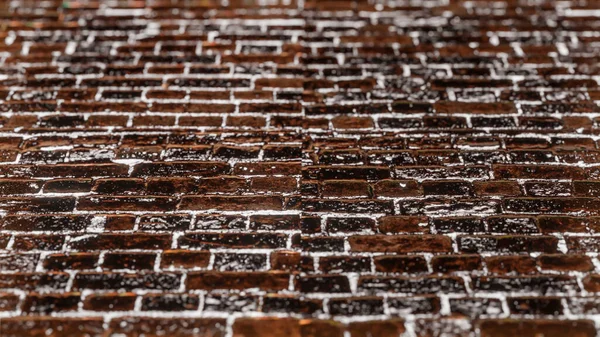 レンガの三次元床 茶色の石組み 3Dレンダリング図 — ストック写真
