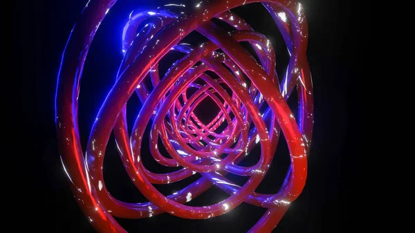 Tło Kilku Trójwymiarowych Pierścieni Jasnej Fakturze Ciemno Abstrakcyjna Trójwymiarowa Kompozycja — Zdjęcie stockowe