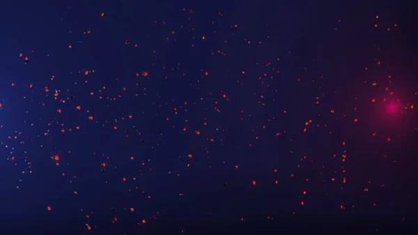 Dunkler Abstrakter Hintergrund Mit Partikeln Und Blau Rotem Schein Darstellung — Stockfoto