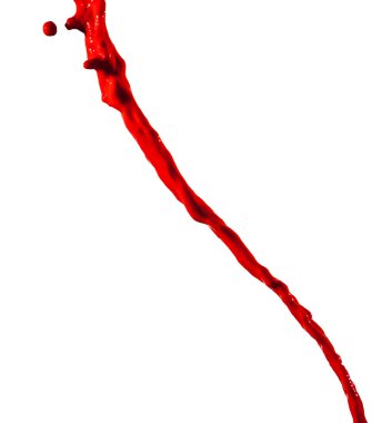 Beyaz arkaplanda izole edilmiş kırmızı boya lekesi