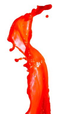 Beyaz arkaplanda izole edilmiş kırmızı boya lekesi