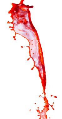 Beyaz arkaplanda izole edilmiş kırmızı boya lekesi