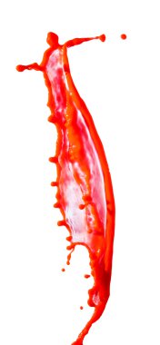 Beyaz arkaplanda izole edilmiş kırmızı boya lekesi