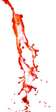 Beyaz arkaplanda izole edilmiş kırmızı boya lekesi