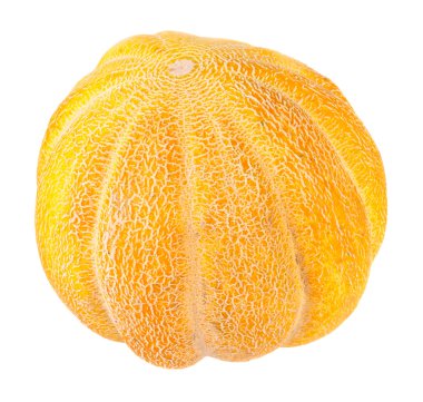 Olgun sarı kavun beyaz arkaplanda izole edilmiş.