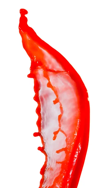 Respingo de tinta vermelha isolada no fundo branco — Fotografia de Stock