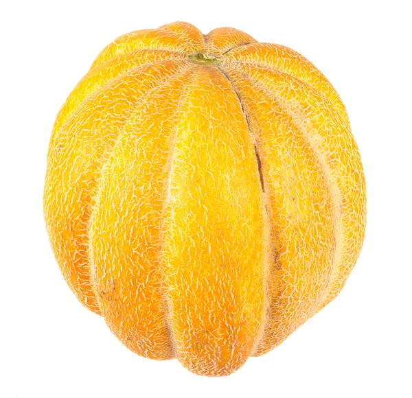 Reife gelbe Melone isoliert auf weißem Hintergrund — Stockfoto