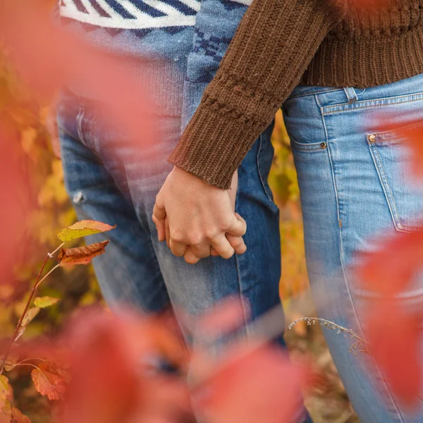 Pareja amorosa en un parque al aire libre —  Fotos de Stock