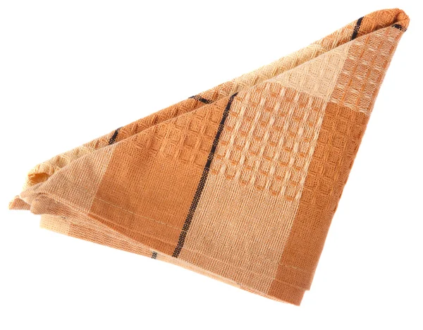 Folded checkered napkin on a white background — Stock Photo, Image