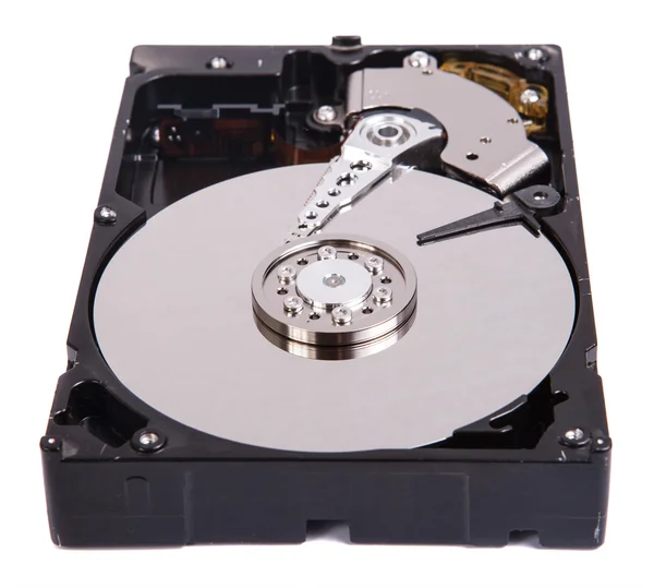 Hard disk drive with the lid open, selective focus — Stock Photo, Image