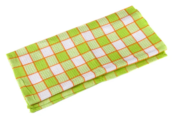 Folded checkered napkin on a white background — Stock Photo, Image