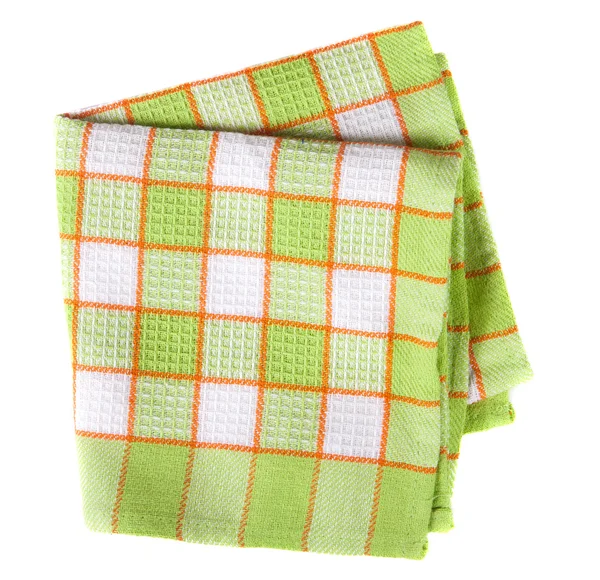 Folded checkered napkin on a white background — Stock Photo, Image