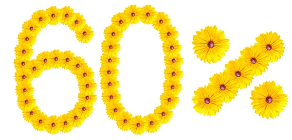 Figures 60% of the letters written by flowers — Stock Photo, Image