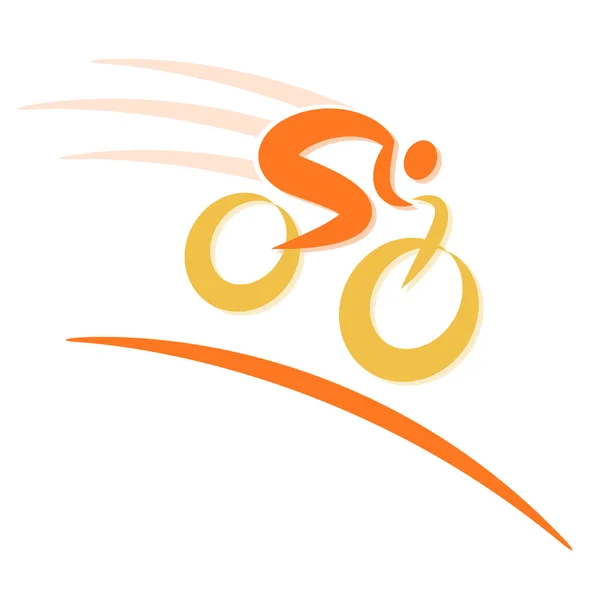 カラフルなサイクリングと自転車のアイコン — ストックベクタ