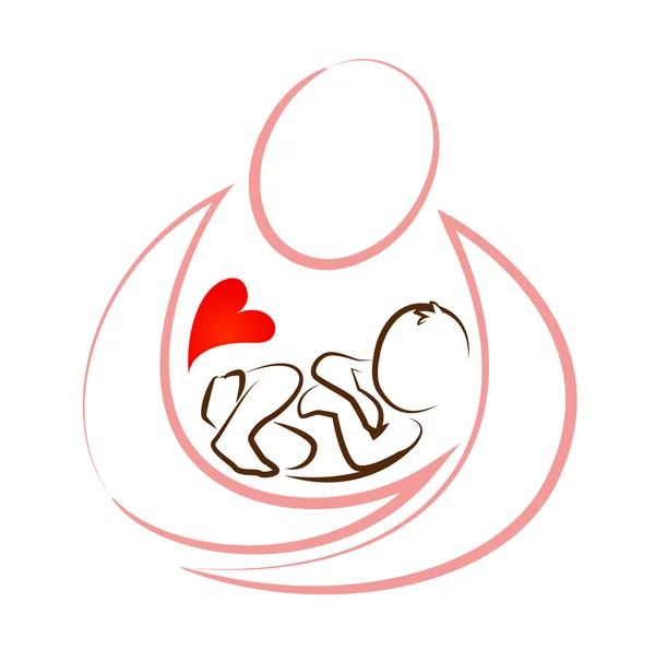 Creative mother baby icon design concept vector — Stock Vector