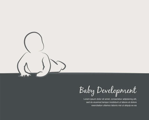 Icône de développement de bébé, modèle de conception d'affiche avec place pour votre texte — Image vectorielle