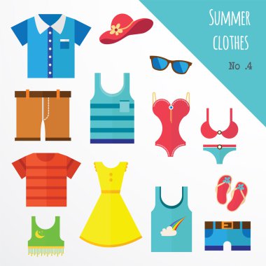 giysiler bir dizi erkek ve kadınlar için. Moda simgeler.