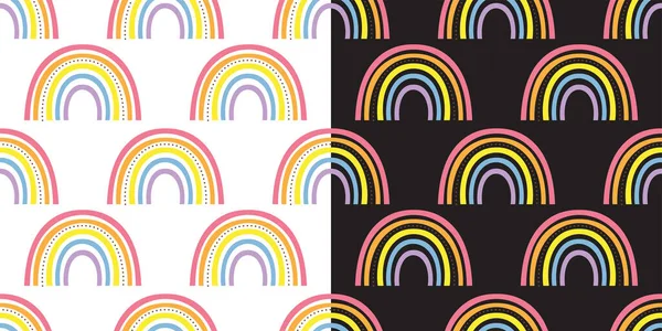 Sömlöst mönster med bögigt regnbågshjärta. HBTQ stolthet symbol. Design element för tyg, banner, tapeter eller presentpapper. — Stock vektor