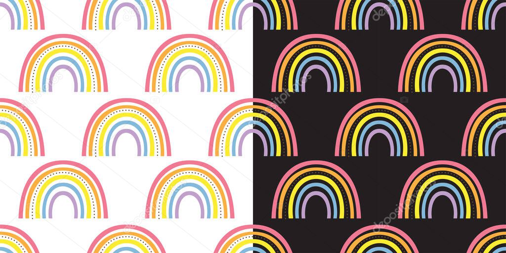 Seamless pattern with gay rainbow heart. LGBT pride symbol. Design element for fabric, banner, wallpaper or gift wrap.