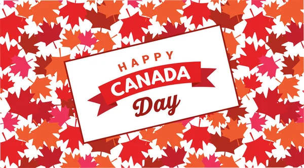 加拿大日快乐的标语和海报。7月1日矢量图解贺卡。加拿大白色背景的枫树休假模式 — 图库矢量图片