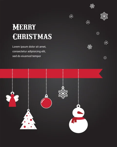 Merry Christmas card met seizoensgebonden decoratie — Stockvector