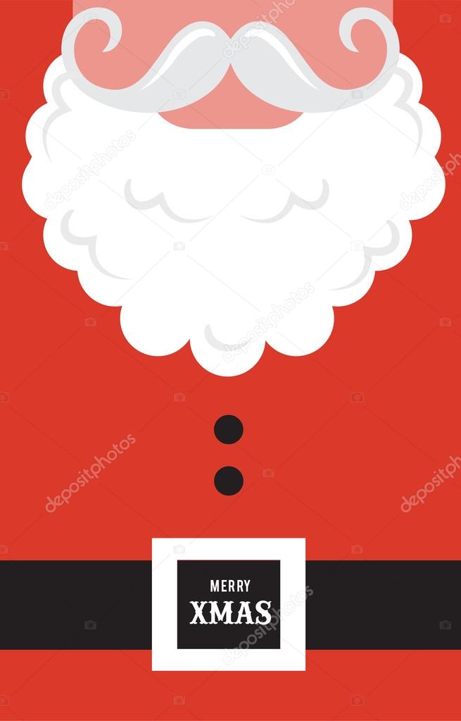 Santa Claus fashion silhouette hipster style. Greeting card