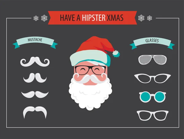 Kendi hipster Santa Noel kartı oluşturun — Stok Vektör