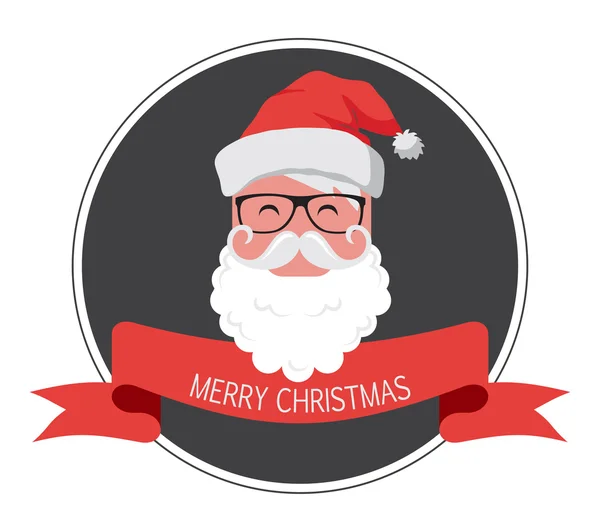 Tarjeta de la vendimia de hipster santa claus. feliz año nuevo — Vector de stock