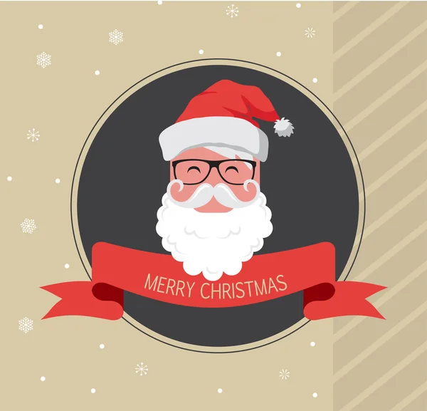 Vintage card of hipster santa claus. happy new year — Stock Vector