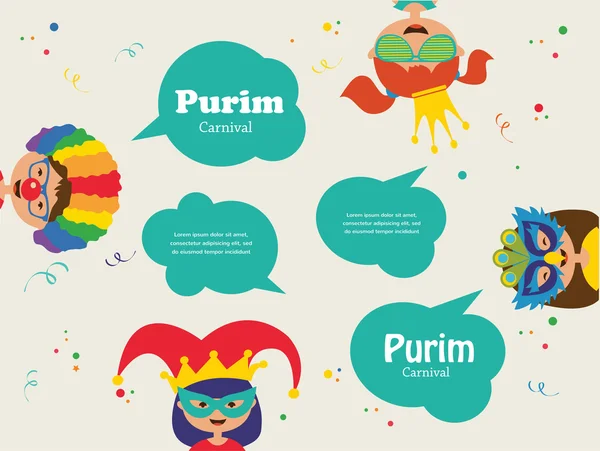 farklı kostümler giymiş çocuklar. Yahudi tatil Purim