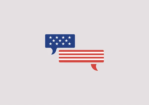 Usa - United States flag in speech bubble. — Wektor stockowy